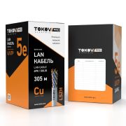 Кабель витая пара U/UTP 4х2х24AWG(0.51мм) кат.5E LSZH TOKOV PRO Fluke tested (м) TOKOV ELECTRIC TKP-C06-U42-5E-305-LSZH