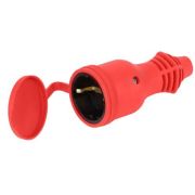 Розетка RX11-R-IP44 прямая с заземл. каучук красн. ЭРА Б0069326