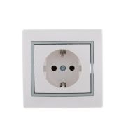 Розетка 1-м СП Mira 16А IP20 с заземл. с сер. вставкой керамика бел. LEZARD 701-0215-122