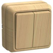 Выключатель 2-кл. ОП Октава 10А IP20 ВС20-2-0-ОС сосна GENERICA EVO20-K03-10-DC