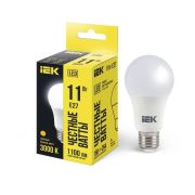 Лампа светодиодная A60 11Вт грушевидная 3000К тепл. бел. E27 990лм 230-240В IEK LLE-A60-11-230-30-E27