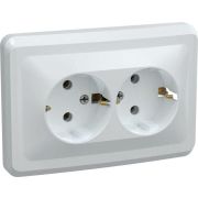 Розетка 2-м СП Вега РС12-3-ВБ с заземл. контактом без защ. шторок 16А бел. GENERICA ERV21-K01-16-DM