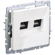 Розетка компьютерная двойн. СП RJ45 кат.5E BRITE РК10-2-БрБ механизм бел. IEK BR-K20-1-K01