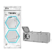 Розетка 3-м ОП Dita 16А IP54 250В с заземл. с сер. крышкой сер. TOKOV ELECTRIC TKL-DT-R3Z-C06-IP54