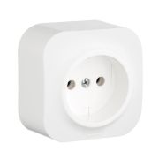 Розетка 1-м ОП Quteo 16А IP20 2P без заземл. без защ. шторок бел. IEK 782210