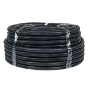 Труба гофрированная d25мм с протяжкой безгалоген. трудногорючая (FRHF) черн. (уп.75м) Plast EKF FRHF-25