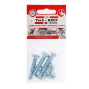 Болт с шестигранной головкой М8х30 DIN 933 класс прочн. 8.8 с гайкой и шайбой оцинк. (пакет) (уп.4шт) Tech-Krep/Zitar 112722